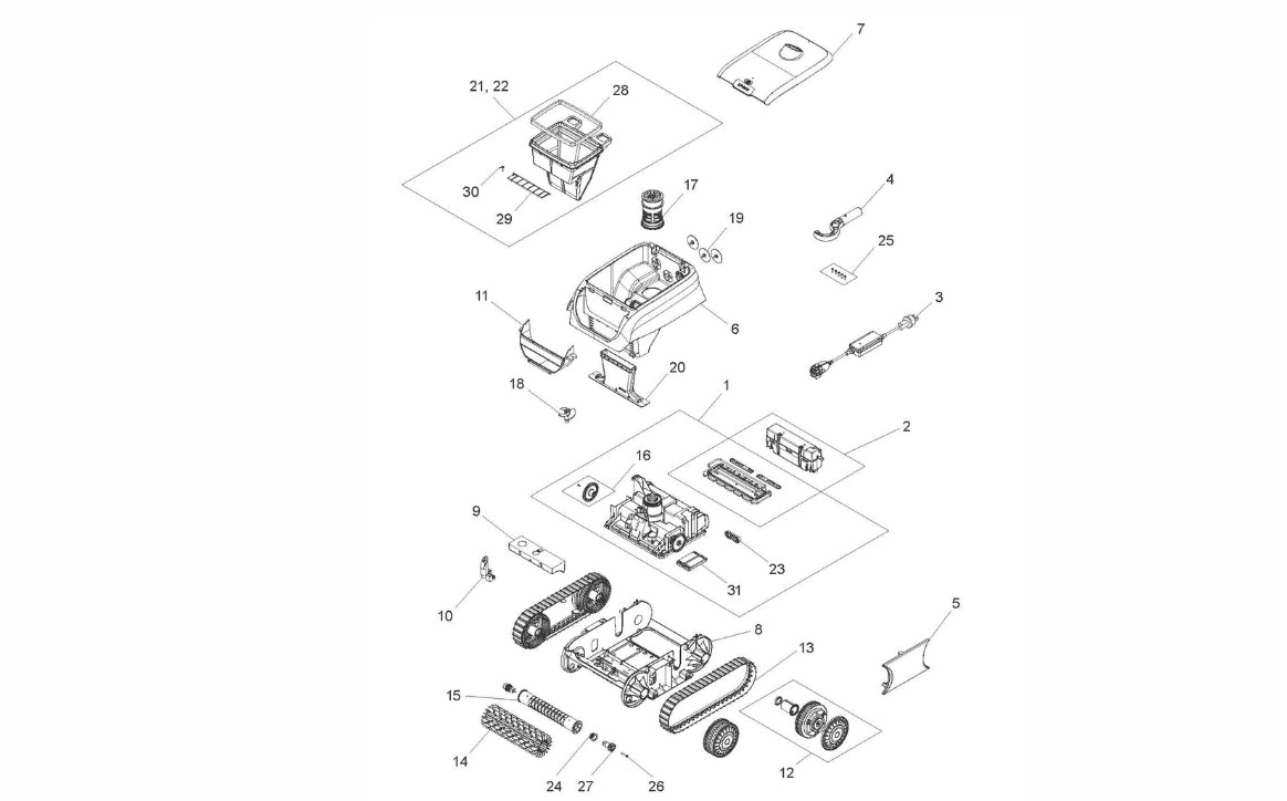 Zodiac FREEDOM SC Cordless Robotic Pool Cleaner FRSC550CPR parts diagram