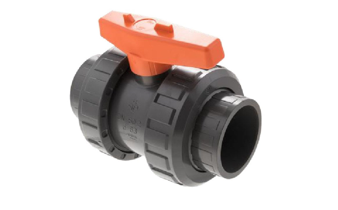 Praher Series True Union Ball Valve 1.25"S PVC S6 - BV6-1251PES