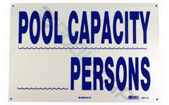 NATIONAL STOCK SIGN CO INC POOL CAPACITY PS251 SW-15 18"x12" HORIZONTAL | SW-15 PS251