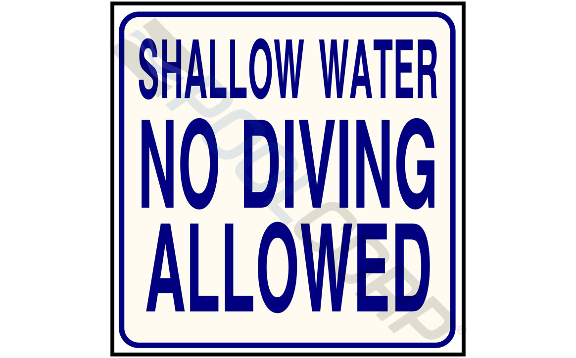NATIONAL STOCK SIGN CO INC SIGN NO DIVING SC APPROVED 24"x24" | PS237
