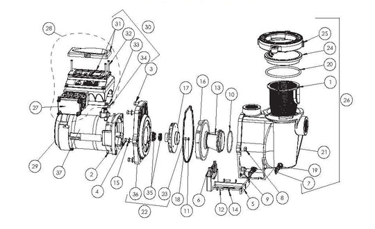 Pentair IntelliFlo VS+SVRS EC-011057 parts diagram