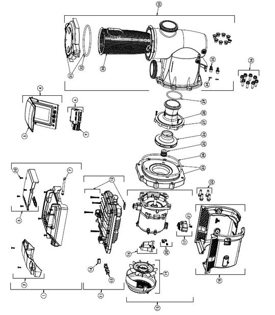 Pentair IntelliFlo3 VSF Pump with Relay Board 3 HP 208-230V 011076 parts diagram