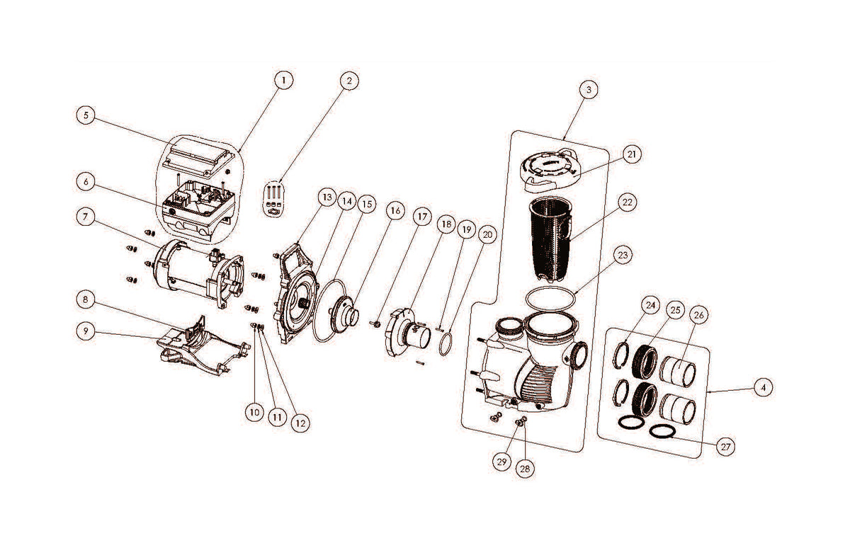 Pentair IntelliFloXF Variable Speed Pump 3 HP 022056 parts diagram