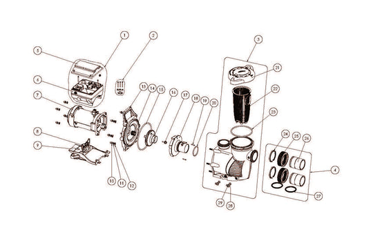 Pentair IntelliFloXF Variable Speed Pump 3 HP 022056 parts diagram