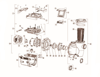 Pentair IntelliFlo3 VSF Pool Pump with Touchscreen 3.0 HP 208-230V 011077 parts diagram
