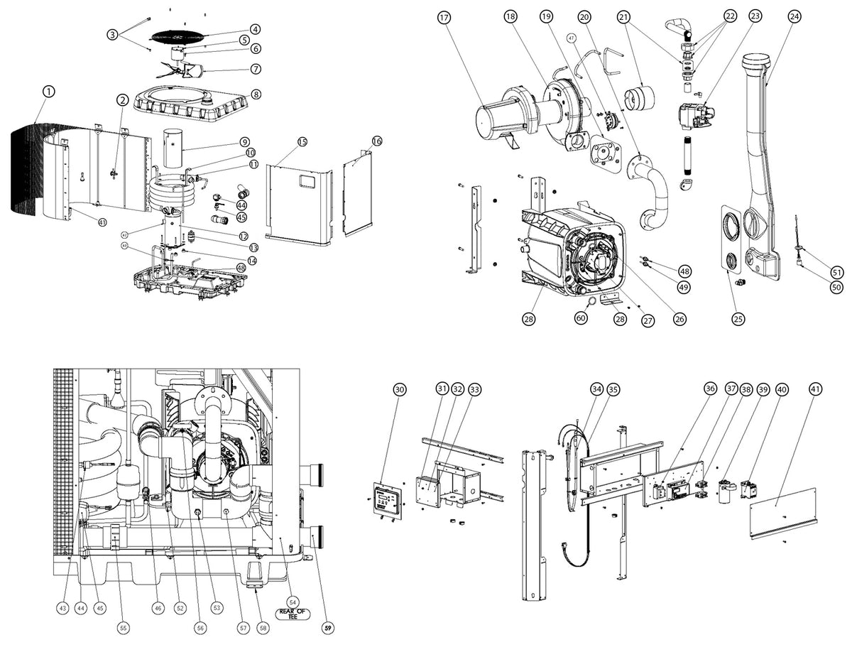 Pentair Almond UltraTemp ETi Hybrid Heater Propane 220K BTU 462042 parts diagram