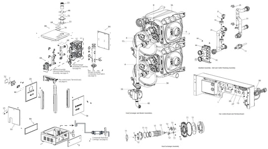 Pentair ETi 400 High Efficiency Natural Gas Heater 400K 461113 parts diagram