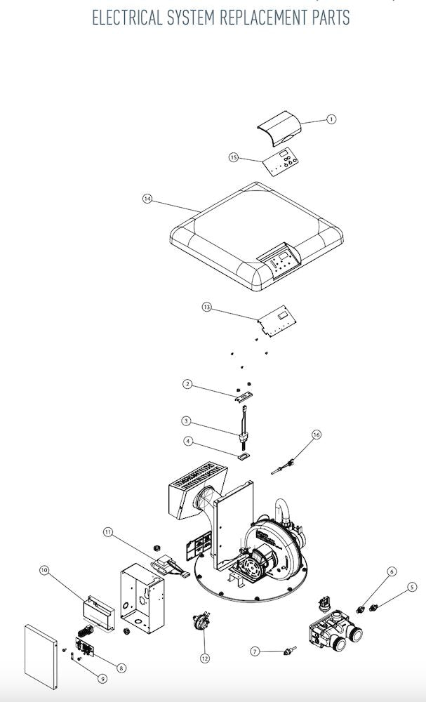 Pentair MasterTemp 125 Heater with Cord 125K BTU Liquid Propane EC-462025 parts diagram