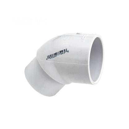 Westlake Pipe & Fittings Street Elbow, 2-1/2" Spigot x Socket White PVC Schedule 40 45 Degree Standard - 423025