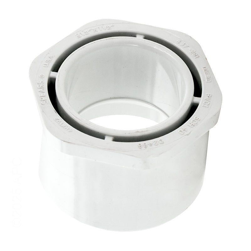 Westlake Pipe & Fittings Reducing Bushing, 2-1/2 x 1-1/2" Spigot x Slip White PVC Schedule 40 - 437291