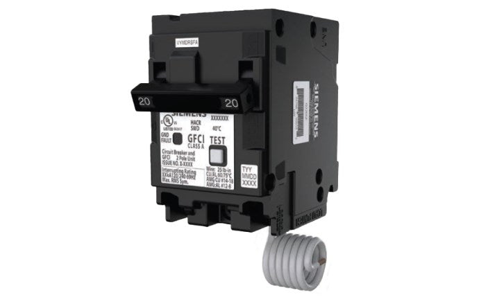 CMI 2-Pole 20A Breaker Circuit Gfci Siemens Siemens 2 Pole 20Amp Gfci Circuit Breakr | QF220