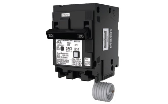 CMI 2-Pole 20A Breaker Circuit Gfci Siemens Siemens 2 Pole 20Amp Gfci Circuit Breakr | QF220