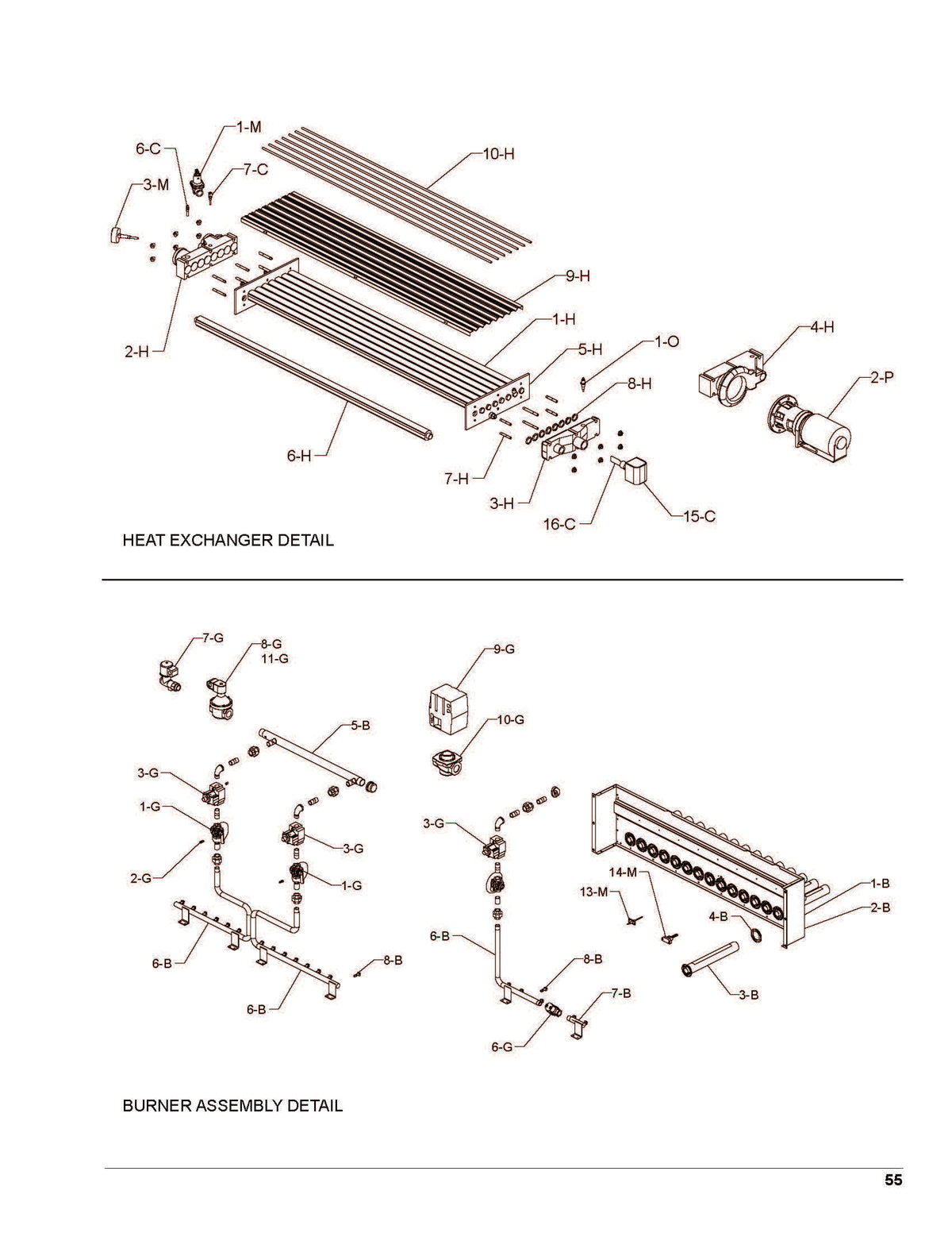 Raypak Hi Delta Natural Gas Heater 500K BTU with Cal Code 100-10006498 parts diagram