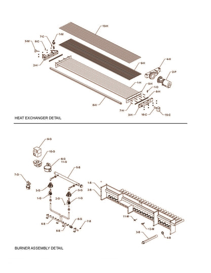 Raypak Hi Delta Natural Gas Heater 1530K BTU with CSD-1 100-10006504 parts diagram