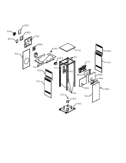 Raypak MVB Modulating Vertical Pool & Spa Natural Gas Heater 1900K BTU w/ CAL CODE 100-10006505 parts diagram