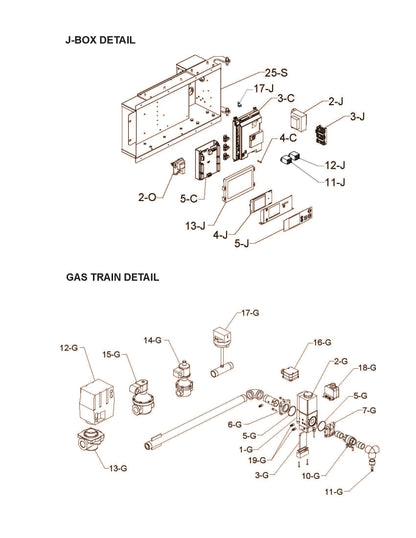 Raypak XTHerm Natural Gas Heater 97% EE 999K BTU with CAL CODE 100-10006506 parts diagram