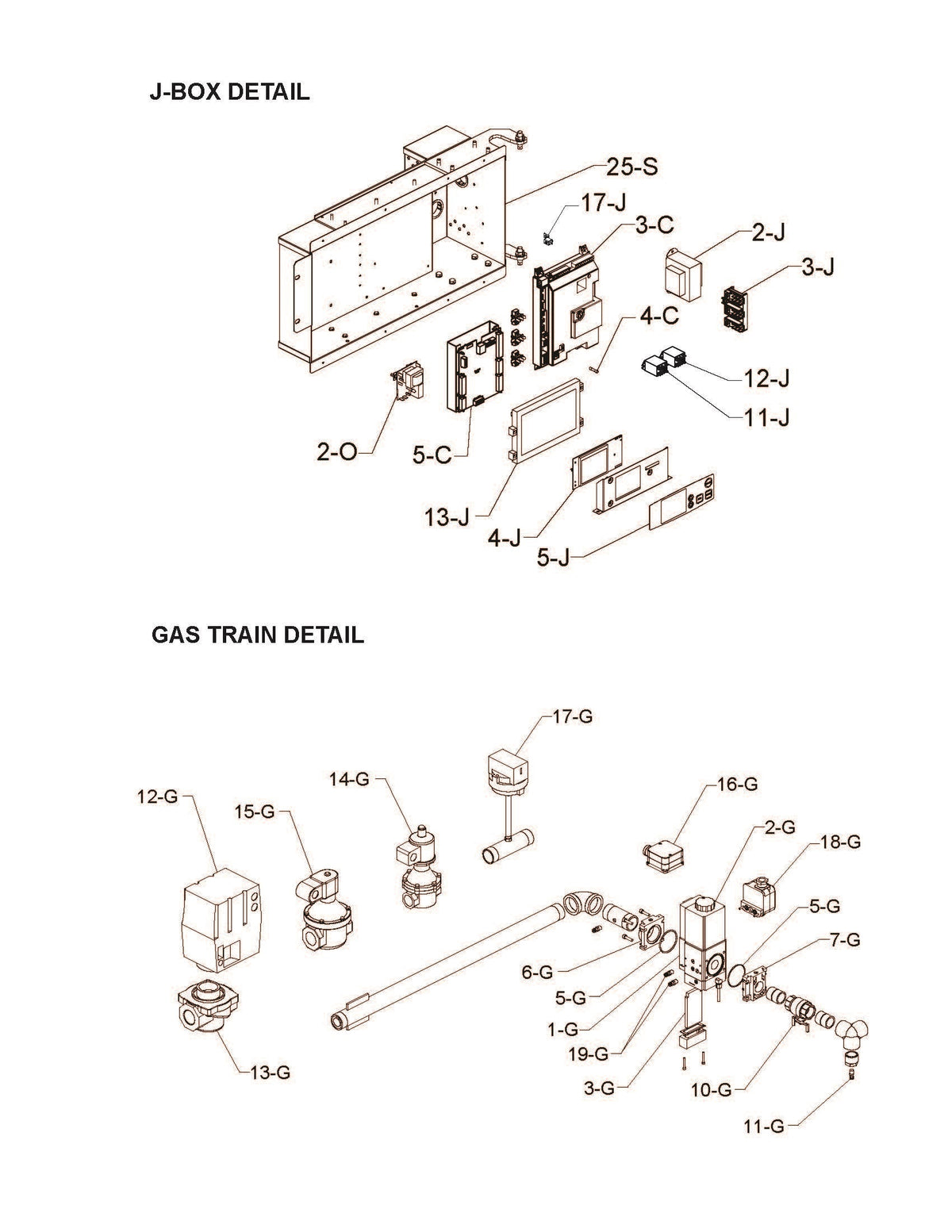 Raypak XTHerm Natural Gas Heater 97% EE 1500K BTU with CAL CODE 100-10006507 parts diagram