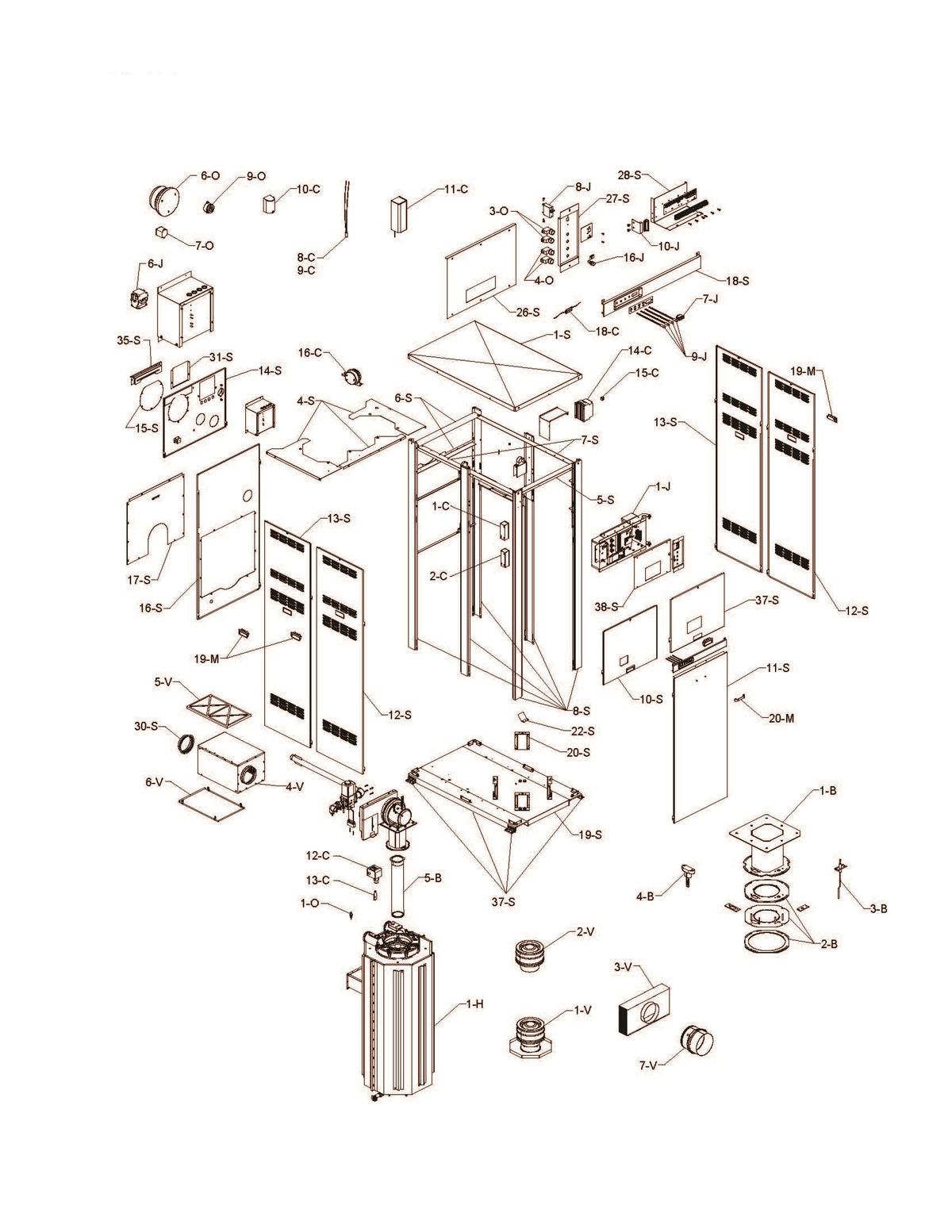 Raypak XTHerm Natural Gas Heater 97% EE 1999K BTU with CSD-1 100-10006508 parts diagram