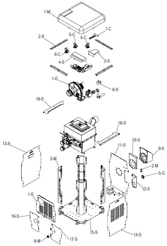 Raypak Model R404A Avia Pool & Spa Heater Natural Gas 399 MBTUH 018045 parts diagram