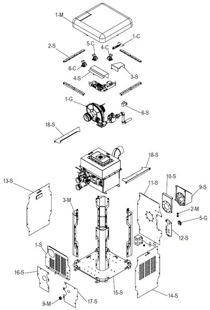 Raypak Model R404A Avia Pool & Spa Heater Propane 399 MBTUH 018051 parts diagram