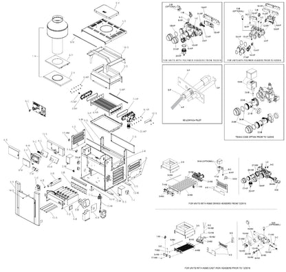 Raypak 407A Low NOx Digital Natural Gas Heater #26 with Bronze Headers 017708 parts diagram