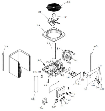 Raypak Pool and Spa Heat Pump 6560 TWPH-6560EHT01 parts diagram