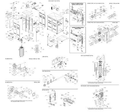 Raypak Titanium Natural Gas Heater 1505K 017005 parts diagram