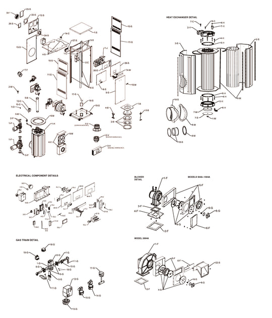 Raypak MVB P-754A Natural Gas Vertical Pool Heater with H-Bypass 750K BTU 014372 parts diagram