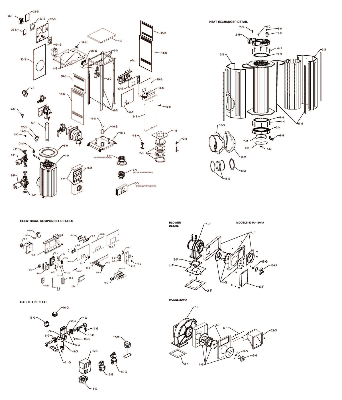 Raypak MVB P-1104A Natural Gas Vertical Pool Heater with H-Bypass 1045K BTU 014373 parts diagram