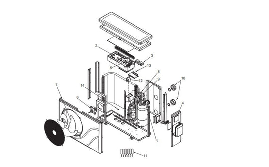 Raypak Crosswind Side Discharge Heat Pump Pool Heater 017740 parts diagram