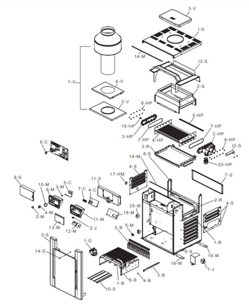 Raypak Liquid Propane Electric Heater 266K BTU 009225 parts diagram