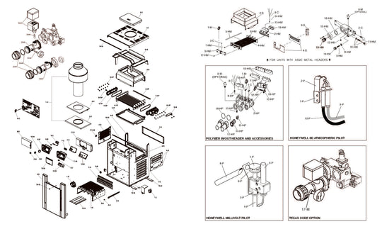 Raypak Natural Gas Electric Heater 332K BTU 009218 parts diagram