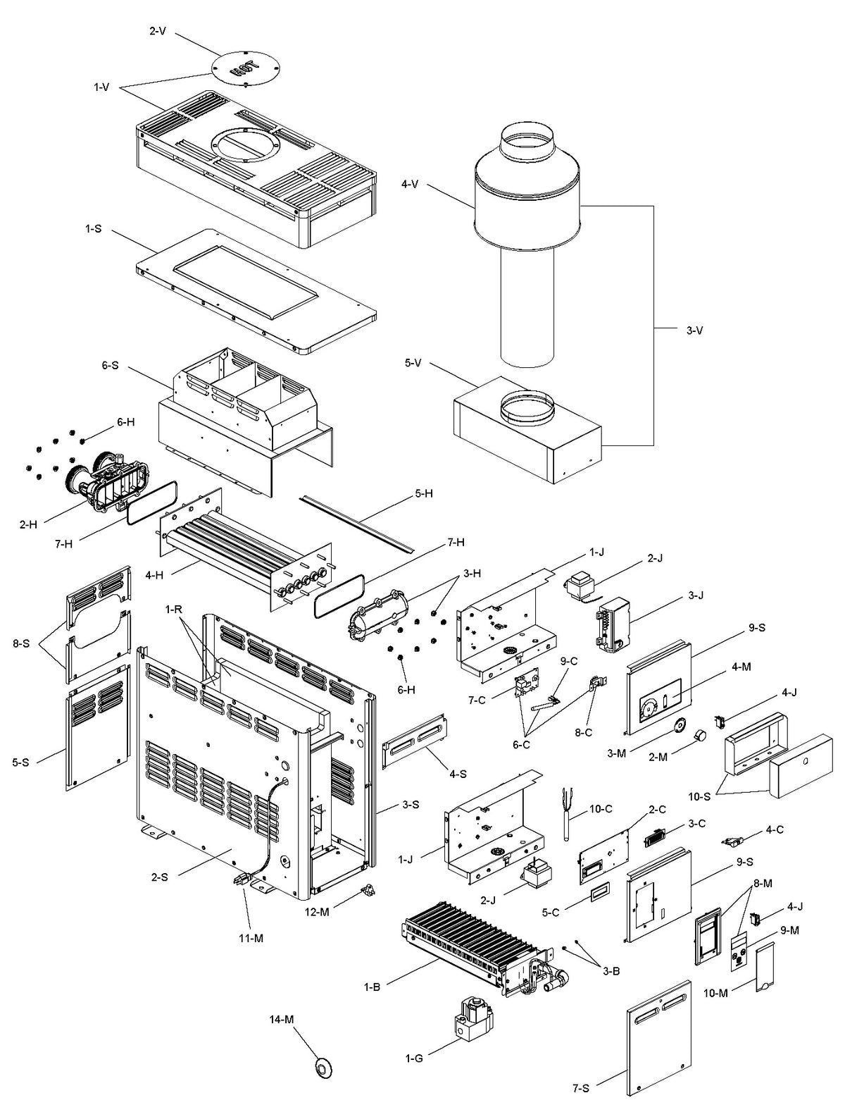 Raypak 156A Digital Electronic Natural Gas Heater 150K BTU 014784 parts diagram