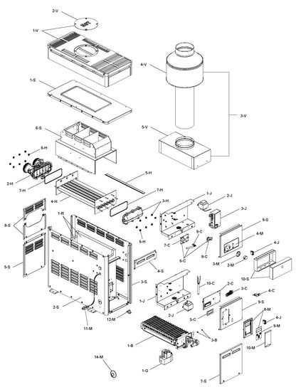 Raypak 156A Digital Electronic Natural Gas Heater 150K BTU 014784 parts diagram