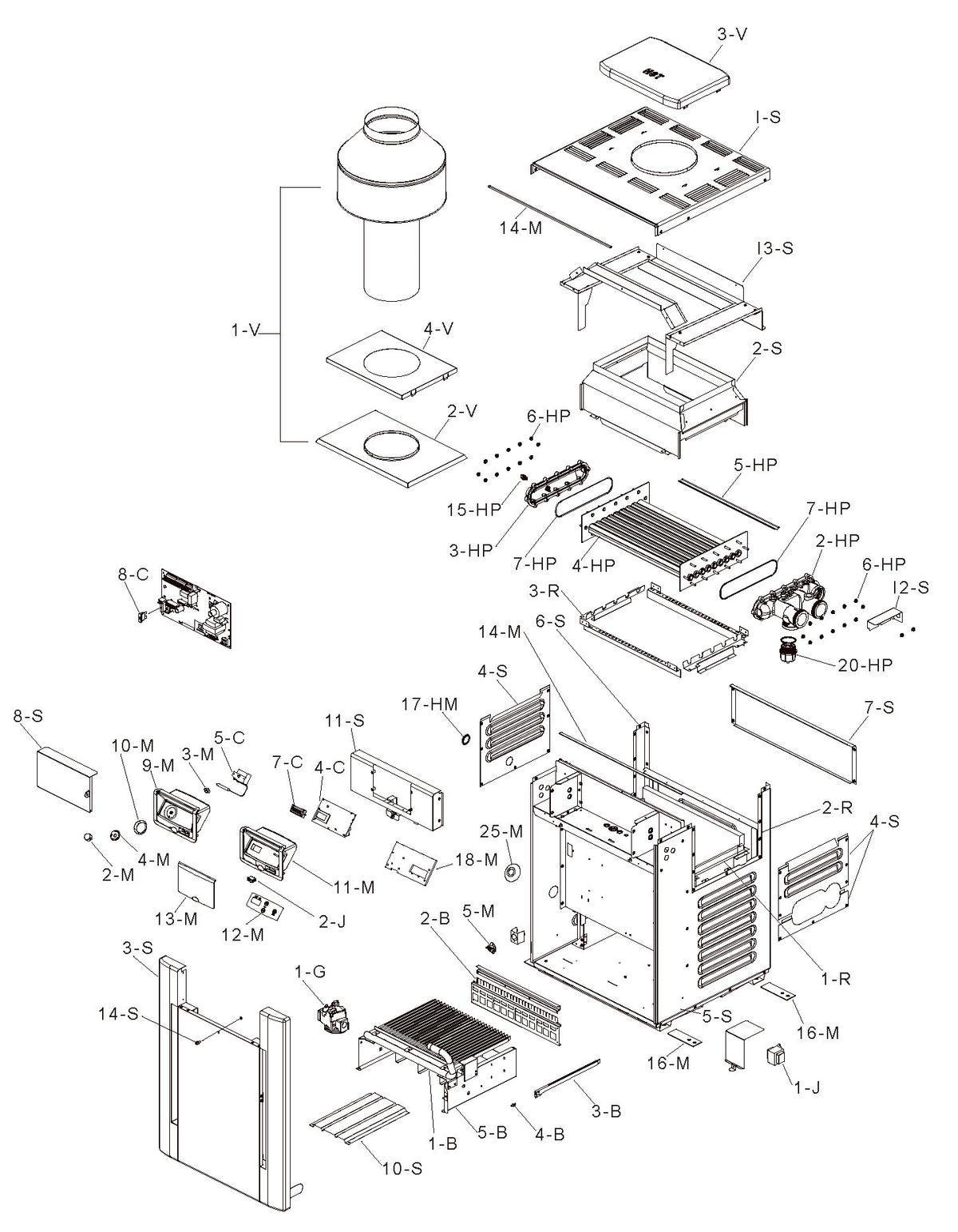Raypak Digital Electronic Cupro Nickel Heater Natural Gas Heater #51 406K BTU 014941 parts diagram