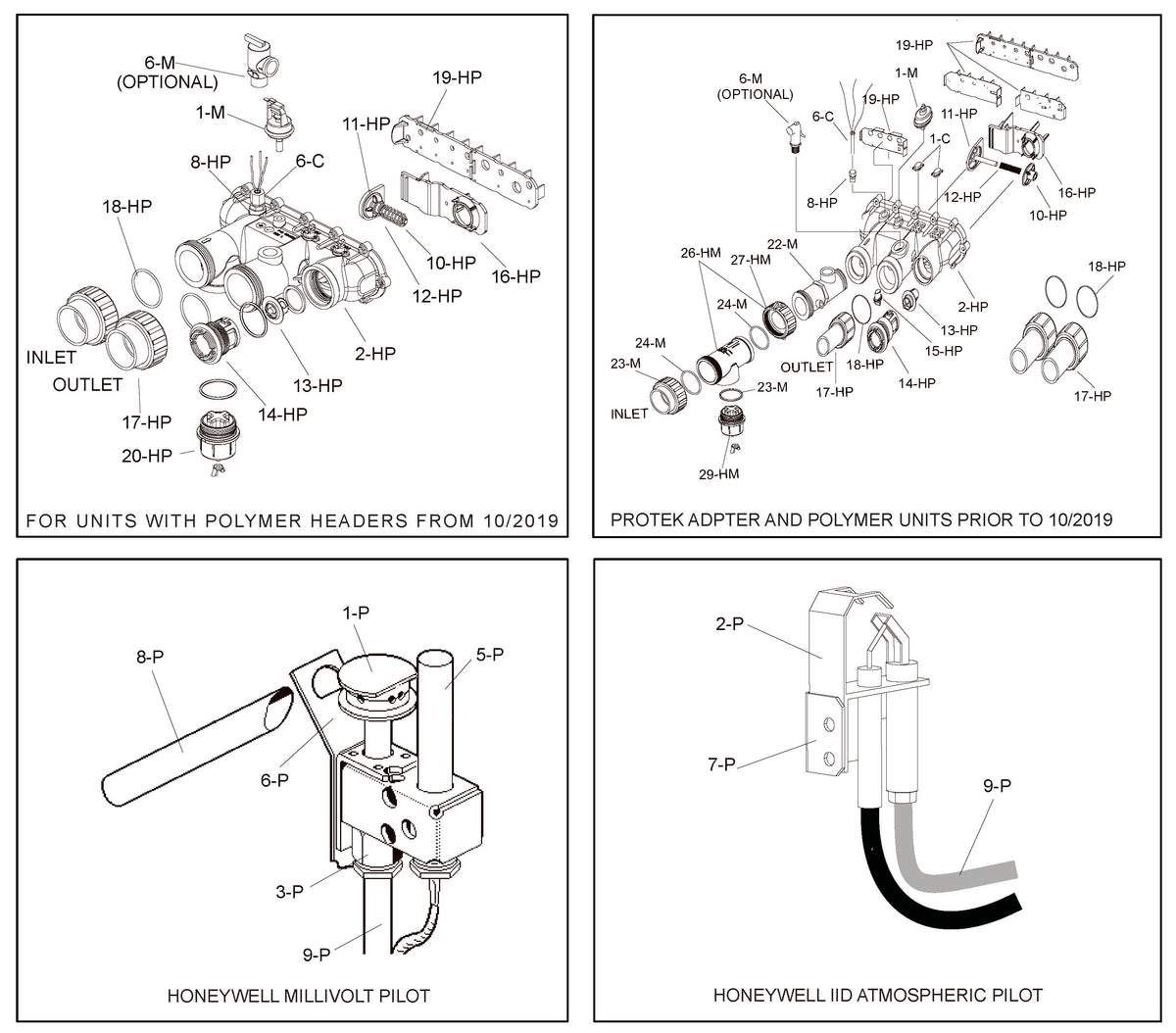 Raypak 406A Digital Electronic Liquid Propane Heater 360K BTU 014953 parts diagram