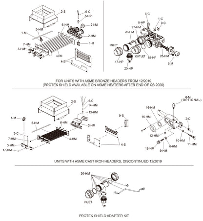 Raypak Digital Electronic Cupro Nickel Heater Natural Gas Heater #51 180K BTU 014938 parts diagram