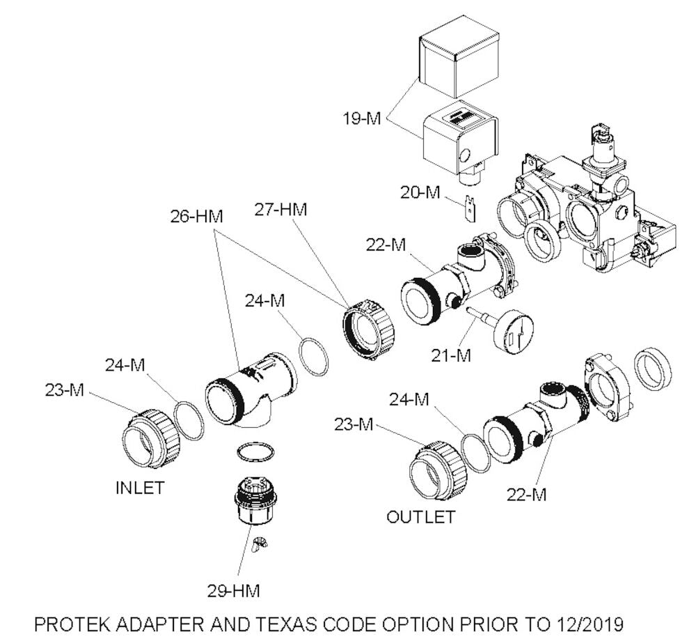 Raypak Digital Electronic Cupro Nickel Heater Natural Gas Heater #51 180K BTU 014938 parts diagram