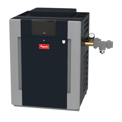 Raypak B-R206A-EP-C #57 Digital ASME Propane Gas Heater, 199.5K BTU, Copper Exchanger, 206 lbs, 2” Bronze Headers, ProTe