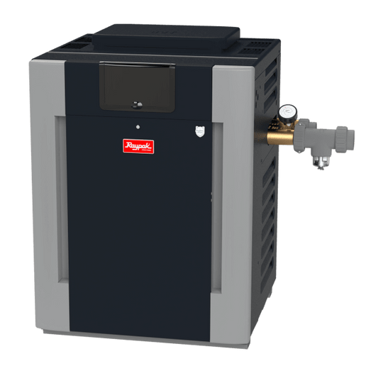 Raypak B-R206A-EP-X Digital ASME Propane Gas Heater, 199K BTU, 120/240 V, Single Phase, Cupro-Nickel Exchanger, 2” Bronz