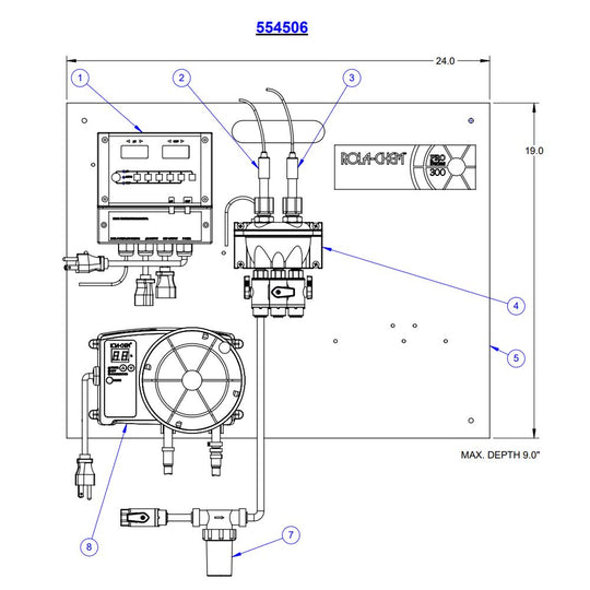 Rola-Chem Digital Controller with 12 GPD Peristaltic Pump 554506 parts diagram