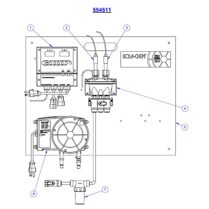 Rola-Chem Digital Controller with 38 GPD Peristaltic Pump 554511 parts diagram