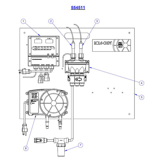 Rola-Chem Digital Controller with 38 GPD Peristaltic Pump 554511 parts diagram