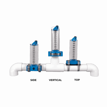 Rolachem 2" PVC Flowmeter, Side Mount, for Horizontal Pipe, 40 - 140 GPM | 570351S