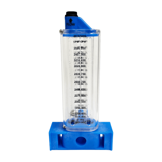 Rolachem 6" PVC Flowmeter, Vertical Mount, for Vertical Pipe, 400 - 1050 GPM | 570391V