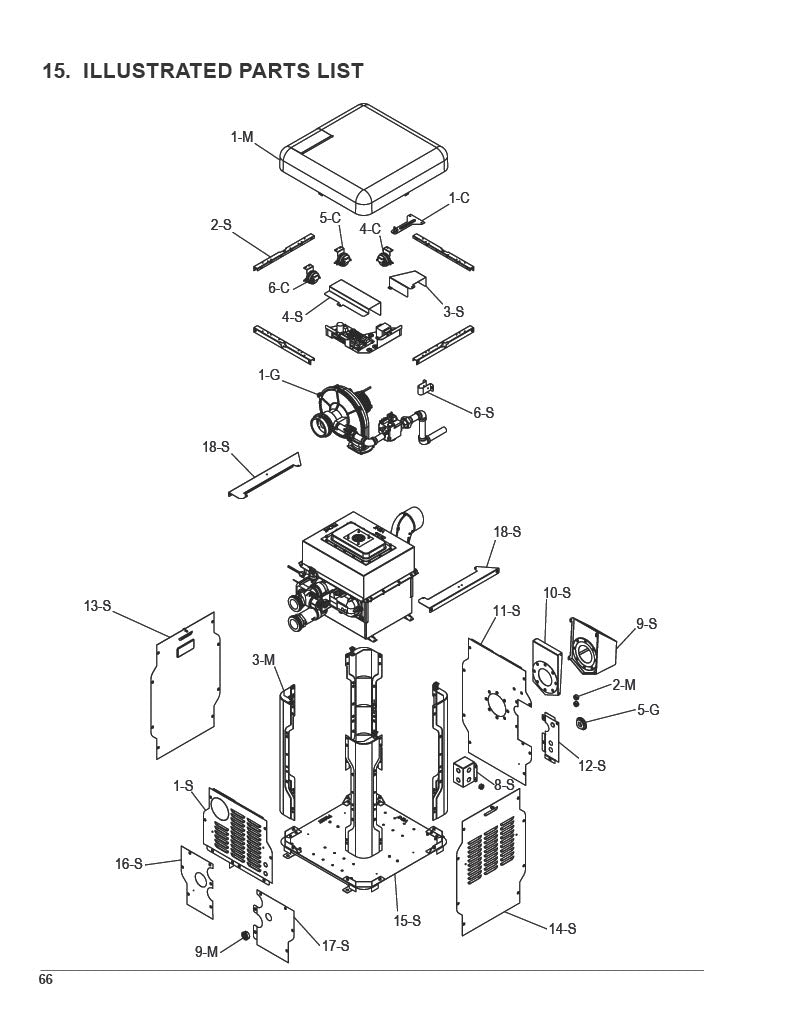 Raypak AVIA P-D404A-EN-C Natural Gas Low NOx Pool and Spa Heater 399K BTU 018093 parts diagram