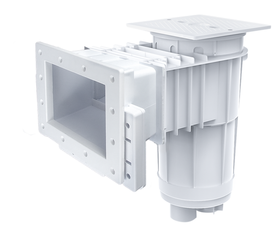 CMP Fiberglass Skimmer, Regular Mouth, Square Cover, Dual Port, Gray - 25160-011-101