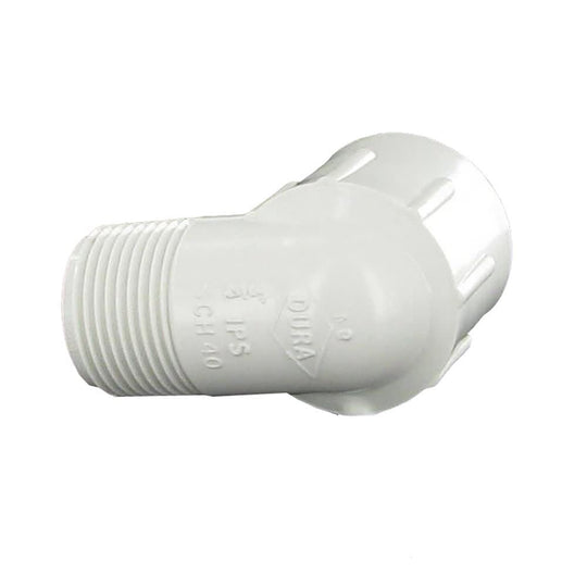 Street Elbow, 3/4" MPT x FPT White PVC Schedule 40 90 Degree