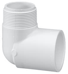 Street Elbow, 1-1/2" MPT x Slip White PVC Schedule 40 90 Degree