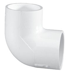 Elbow, 4" Slip White PVC Schedule 40 90 Degree